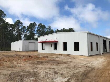 Our new storage facility in Panama City Beach shown under construction