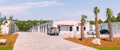Driving into our new storage facility in Panama City Beach.