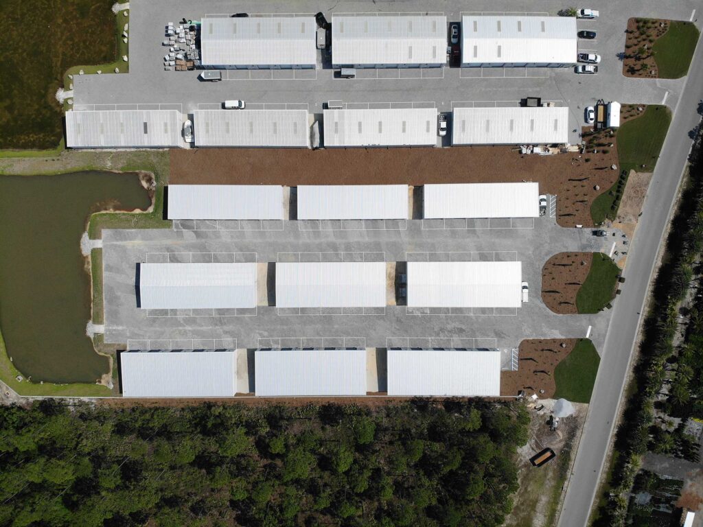 Aerial of our new self storage units in our Phase 2 storage facility